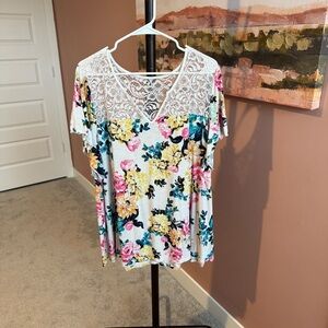 Torrid Floral Lace Blouse